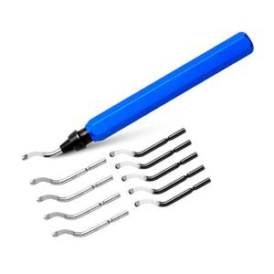 lot 16279 image: 10 Piece High Speed Steel Blade Deburring Tool Set, For Metal Aluminum, Copper, Resin, PVC Pipe, 3D Printing, Wood Edge Treatment, High Quality Metal Handles, Deburring Manual Chamfering, Reamer Tools - Retail $7