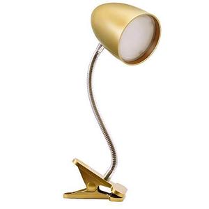 lot 19214 image: Energetic Clip on Lamp for Bed, Non-Dimmable Reading Light for Bed and Desk, 4000K Cool White, 3.5W 240 LM Flexible Gooseneck lamp, Eye Protection, ETL Listed, Gold - Retail $18