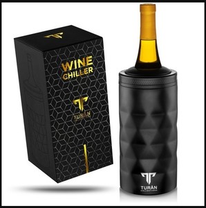 lot 1672 image: Turan Collections Black Wine Chiller - Retail $25