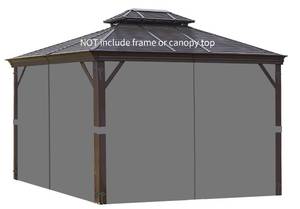 lot 1685 image: Gazebo gray curtain set 10 inch by 10 in - Retail $0