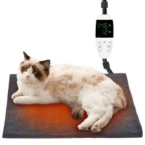 lot 1014 image: Papettly Heated Dog Cat Bed Indoor - Pet Heating Pad Machine Washable Cover, Temperature Adjustable, 12H or Always on Heating Time Heated Blanket, LCD Display (18 x 18in, 1 Pack) - Retail $73
