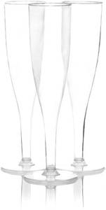 lot 1042 image: Party Essentials Hard Plastic One Piece 5 Oz. Champagne Flutes, 10-Count, Crystal Clear - Retail $14