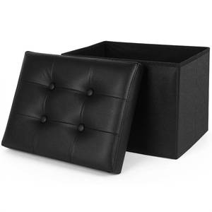 lot 1043 image: NISUNS Leather Folding Footstool, Storage Ottoman Foot Rest Stool for Living Room 16.4 X 12.4 X 12.4 Inche - Retail $25