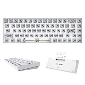 lot 1056 image: CIY GK68 Dual Mode Wireless Hotswap Keyboard Kit, DIY 65percent Keyboard, Bluetooth 5.02.4G Wireless, Replaceable MX Switch 5Pin3Pin, ABS Shell,Metal Positioning Plate, Sound Insulation Mat(White) - Retail $38