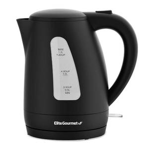 lot 1063 image: Elite Gourmet EKT8690 1.7L Electric Tea Kettle 1500W Hot Water Heater Boiler BPA-Free, Fast Boil, Water Level Window and Auto Shut-Off, Black
