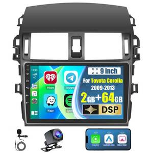 lot 1935 image: Hikity for Toyota Corolla 2009-2013 Android Car Stereo, 264G 9 Inch Touchscreen Radio with Wireless Carplay, Android Auto, WiFi, GPS Navigation, Bluetooth, DSP, FM RDS, EQ  Backup Camrea - Retail $100