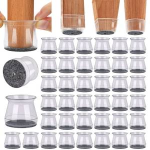 lot 1948 image: BUMACO 40Pcs Chair Leg Floor Protectors Chair Leg Protectors for Hardwood Floors Silicone Pads Covers to Protect Floors Universal L Clear Fit (1-5162in) - Retail $22in