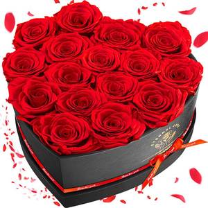 lot 1951 image: Impouo 16-Piece Preserved Rose Birthday Gifts for Women, Eternal Rose Preserved Flowers for Delivery Prime Mothers Day, Valentines Day, Christmas, Birthday - Red Roses - Retail $46