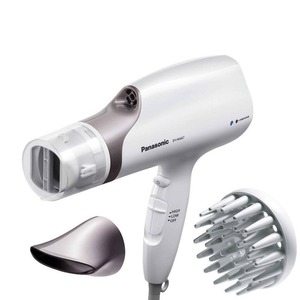 lot 1952 image: Panasonic Nanoe Salon Hair Dryer with Oscillating QuickDry Nozzle, Diffuser and Concentrator Attachments, 3 Speed Heat Settings for Easy Styling and Healthy Hair - EH-NA67-W (White) - Retail $160