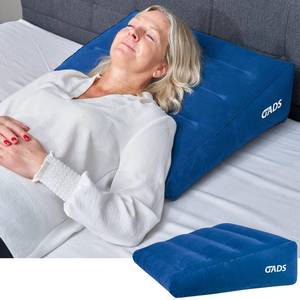 lot 1958 image: Inflatable Wedge Pillow for Sleep and Comfort � Portable Wedge Pillow for Travel, Blow Up Bed Wedge Pillows for Adults - Retail $30
