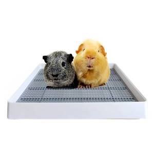 lot 1973 image: PODOO Rabbit Large Litter Box, Guinea Pig Training Pan Cage with Toilet Tray, Ideal for Rats, Ferret, Bunny Small and Medium Animals (Medium) - Retail $24