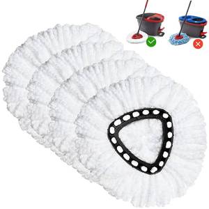lot 1974 image: Spin Mop Replacement Head 4 Pack Mop Refill Compatible with Ocedar Triangle Swivel Mops Microfiber Swivel Mop Refill,Deep Clean,Machine Washable and Easy to Replace - Retail $10