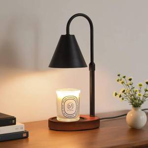 lot 1976 image: MEIXISUE Black Candle Warmer Lamp with Timer and Dimmer,Mothers DayBirthdayChristmas Gifts for MomWife,Electric Wax Melt Warmer,Home Decor,Scented Jar Lamp,Adjustable Height,with 2 Bulbs - Retail $24