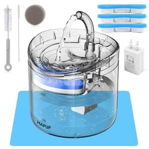 lot 1981 image: Cat Water Fountain Animal Water Dispenser 61OZ1.8L Automatic Pet Drinking Fountain with 3 Filter Replacement 1 Pump 1 Cleaning Brush kit 1 Silicone Food Mat 1 Adapter for Cats Kitty Indoor - Retail $26