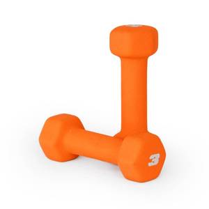 lot 1986 image: CAP Barbell Neoprene Dumbbell Weights, 3 lb Pair, Spiced Orange - Retail $10