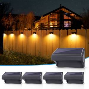 lot 2040 image: Aulanto Solar Led Deck Lights, Warm White and RGB Modes, Outdoor Waterproof for Backyard, Pool, Patio, Fence PostLine (4Pack and 4Modes) - Retail $32