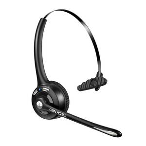 lot 2046 image: TECKNET Bluetooth Headset, Wireless Headset with Noise Canceling Microphone for Trucker, On-Ear Bluetooth Headphone with Mute Mic for Work - Retail $25