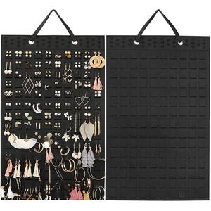 lot 2063 image: Resovo Hanging Earrings Organizer and Holder - 20 Hooks, Holds Up To 300 Pairs, Compact Design, Soft Material, Earring Hanger and Display for Women and Girls - 1 Pack - Retail $7