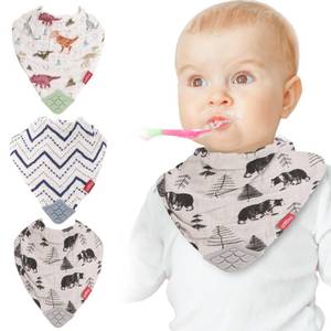lot 2082 image: Nuby Baby Bibs - 3 Pc Muslin Bibs - Reversible 100percent Natural Cotton Teething Accessory for Girls and Boys, Baby Essentials - Retail $12
