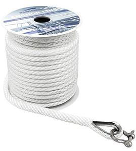 lot 2083 image: YOUNG MARINE Made 38 Inch 100FT 150FT Premium Solid Braid MFP Anchor Line Braided Anchor RopeLine with Thimble (38 x 50) - Retail $18in