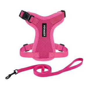 lot 2095 image: Voyager Step-in Lock Adjustable Cat Harness w. Cat Leash Combo Set with Neoprene Handle 5ft - Supports Small, Medium and Large Breed Cats by Best Pet Supplies - Fuchsia, XXS - Retail $14