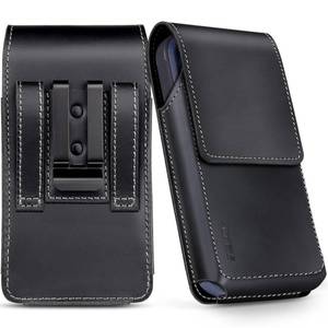 lot 2132 image: ykooe Genuine Leather Phone Holster Compatible with iPhone 1615141312 Pro Max and Plus Models, Galaxy S24S23S21 FE -Belt Clip and Magnetic Closure, Black, XL - Retail $23