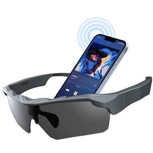lot 2136 image: Sports Smart Glasses,Cycling Bluetooth Sunglasses for Men andWomen,Open Ear Sound with Mic andSpeakers,Touch andVoice Assistant,UV Protection,Polarized lens,Wireless Headphone Sunglasses for Running Fishing - Retail $27