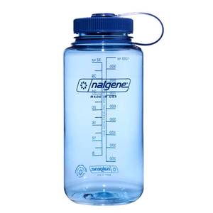 lot 2152 image: Nalgene Leak Proof Tritan BPA-Free Water Bottle - 32 oz Wide Mouth - Made in the USA for Outdoor Use and Daily Hydration (Baby Blue) - Retail $15