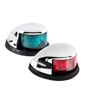 lot 2168 image: LED Boat Navigation Light Red and Green LED Marine Navigation Light Boat Bow Light for Pontoon and Small Boat (Silver) - Retail $29