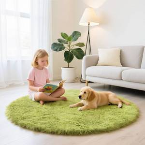 lot 2174 image: yulidayang Fluffy Round Area Rugs for Bedroom,3X3Shag Circle Area Rugs for Living Room,Non Slip Fuzzy Plush Rug for Kids Room Boys Girls Room and Dorm Home Classroom Rug