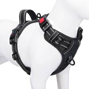 lot 2184 image: PHOEPET No Pull Dog Harnesses for Small Dogs Reflective Adjustable Front Clip Vest with Handle 2 Metal Rings 3 Buckles Easy to Put on and Take Off (S, Black) - Retail $21