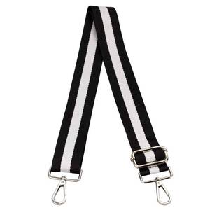 lot 2191 image: ZANQANO Purse Strap Replacement Crossbody Bag Women Wide Adjustable Jacquard Woven Handbag Straps (Black, Silver hardware) - Retail $10