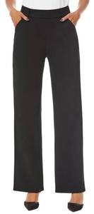 lot 2198 image: iChosy Womens Wide Straight Leg Pull-On Trousers Casual Slacks Dress Pants with Pockets Black32 6 - Retail $40