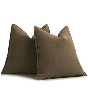 lot 2224 image: ZWJD Brown Pillow Covers 26x26 Set of 2 Chenille Throw Pillow Covers with Elegant Design Soft and Luxurious Decorative Throw Pillows for Couch, Bed, and Home Decor - Retail $32