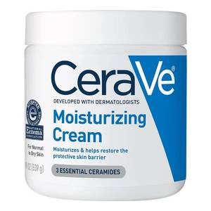 lot 2237 image: CeraVe Moisturizing Cream, Body and Face Moisturizer for Dry Skin, Body Cream with Hyaluronic Acid and Ceramides, Daily Moisturizer, Oil-Free, Fragrance Free, Non-Comedogenic, 19 Ounce - Retail $19