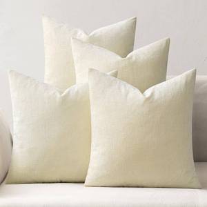 lot 2243 image: MIULEE Couch Throw Pillow Covers 18x18 Inch Set of 4 Cream White Soft Chenille Pillowcases Farmhouse Boho Cushion Shams for Modern Home Decor Sofa Living Room Bed - Retail $12