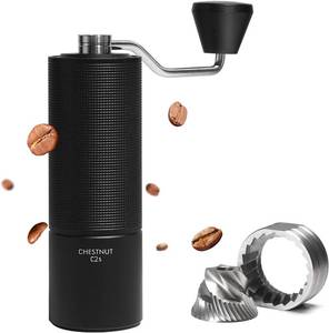lot 12391 image: TIMEMORE Chestnut C2S Manual Coffee Grinder,CNC Stainless Steel Conical Burr, Internal Adjustable Setting, Double Bearing Positioning, Hand Grinder Gift for Espresso to French Press - Retail $75