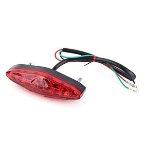 lot 12401 image: Watris Veiyi 12V Motorcycle Rear Brake Tail Light, Universal 15 LED Led Tail Brake Light for ATV Dirt Bike(Red) - Retail $10