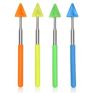 lot 12407 image: 4pcs Teacher Pointer Stick Arrow, Telescopic Pointer Stick Funny Arrow Pointer Triangular Retractable Pointer Extendable Handheld Guiding Stick for School Office Presentation Classroom - Retail $7