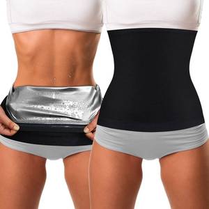 lot 12422 image: Geyoga Waist Trimmer Sweat Waist Trainer Wrap Stomach Wraps for Women Bodybuilding (Silver Inner,S) - Retail $8
