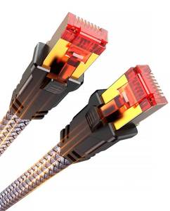 lot 12428 image: Snowkids Cat 8 Ethernet Cable 15 ft, High Speed Gaming 40Gbps 2000Mhz SFTP, Network Cord with RJ45 Internet Connector for TVComputerModemRouterps-5, LAN Cable Shielded in Wall Indoor and Outdoor - Retail $10