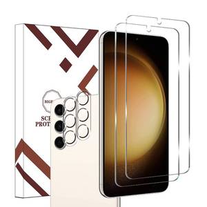 lot 12435 image: Galaxy S23 Tempered Glass Screen Protector  Camera Lens Protector  2  2 Pack Case Friendly Anti-Scratch Ultrasonic Fingerprint Unlock Clear HD Glass Protective Film for Samsung Galaxy S23 - Retail $13