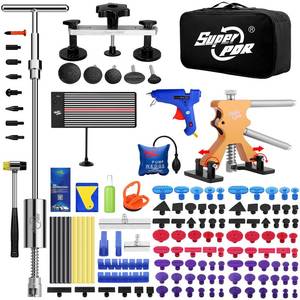 lot 15562 image: Super PDR Paintless Dent Repair Kit 148PCS Dent Puller Kit with LED Light Board Can Removal 99percent of Car Dents in 30 Minutes for Repair Work of Big Dents, Small Dents, Door Ding, Creases and Hail Damage - Retail $99