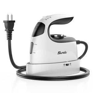 lot 15566 image: Sundu Small Iron for Clothes with Steam,Travel Iron Portable Non-Stick Soleplate Steamer Samll for Quilting and Sewing,300 Microsteam Holes,90ml water tank,lockable safety base - Retail $28