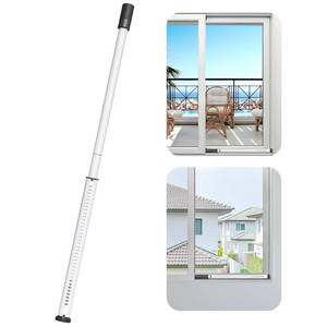 lot 15572 image: AceMining Sliding Door Security Bar,Heavy Duty Sliding Patio Door Lock Bar, 20-50inch Adjustable Multi-use Window Security Bars, Sliding Door Stopper,White,1Pack - Retail $16