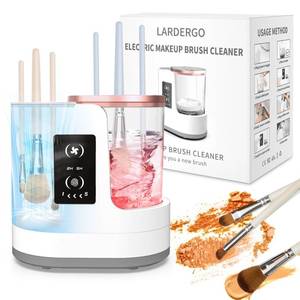 lot 15587 image: LARDERGO Makeup Brush Cleaner Machine, Ultimate Efficient Electric Automatic Cleaner and Dryer for All Types of Makeup Brushes - Retail $30