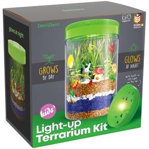 lot 15592 image: DanandDarci Light-Up Terrarium Kit for Kids - STEM Science Kit - Educational DIY Toy for Boys and Girls - Birthday Gift - Craft Project Idea for Ages 6 7 8 9 10 11 12 Year Old - Retail $25
