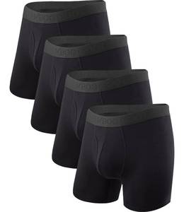 lot 15598 image: BAMBOO COOL Mens Underwear Boxer Briefs Soft Breathable Performance Underwear for Men 4 Pack (L) - Retail $29