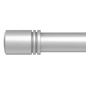 lot 15601 image: Box Space Curtain Rods for Windows 66 to 120 inches, 68 inch Diameter Adjustable Length End Cap Style Curtain Rod Set, Decorative Curtain Rod with Brackets - Silver - Retail $25
