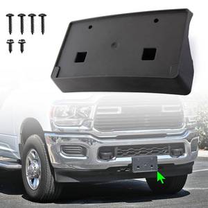 lot 15605 image: Front License Plate Frame for Dodge Ram 25003500  45005500 2019 2020 2021 2022 2023 2024 2025 Front Bumper License Plate Holder Mounting Bracket Cover Replace  68362197AA CH1068166 - Retail $20